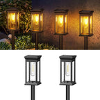 Solar Pathway Lights Stainless Steel Warm White Waterproof Outdoor Garden