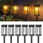 Solar Pathway Lights Stainless Steel Warm White Waterproof Outdoor Garden