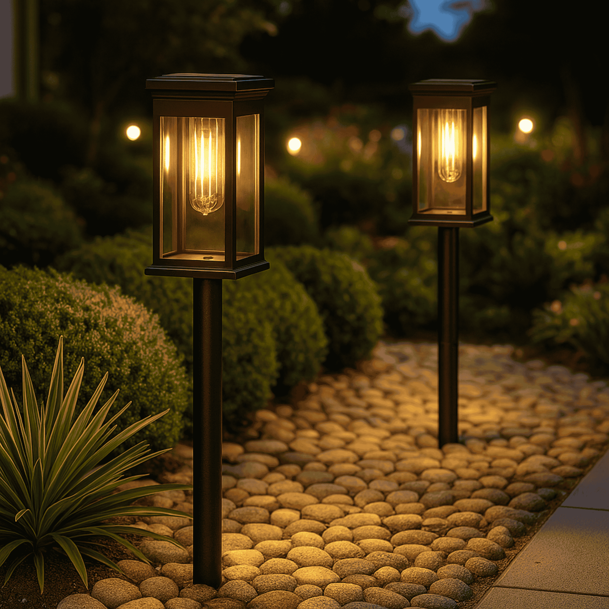 Solar Pathway Lights Stainless Steel Warm White Waterproof Outdoor Garden