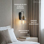 Industrial Glass Funnel Wall Lamp Vintage Charm Living Room Bar Cafe