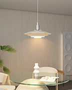 White Danish Designer Pendant Light Minimalist Sculptural LED Dining Room Living Room — 2 Sizes