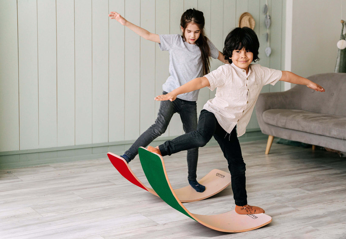 Large Wooden Balance Board (With Coloured Felt)