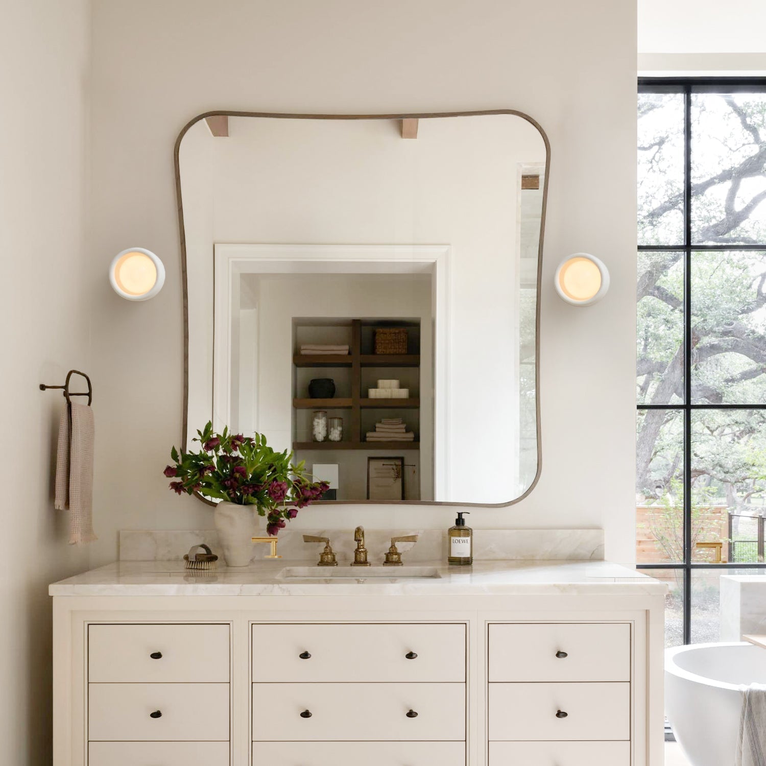 Modern Porcelain LED Wall Sconce Minimalist Bathroom Bedroom Hallway — Style A Style B