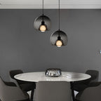 June Globe Glass Pendant Light, Amber/Smoky Grey