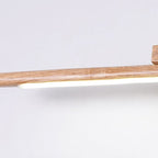 Muto Natural Wood Linear Vanity Wall Lamp with Mirror Front