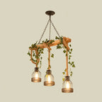 Epoch Caged Vintage Farmhouse Wood Beam Pendant Light 3/5 Heads