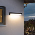 Ray Minimalist Black Solar-Powered Linear Outdoor Wall Lamp