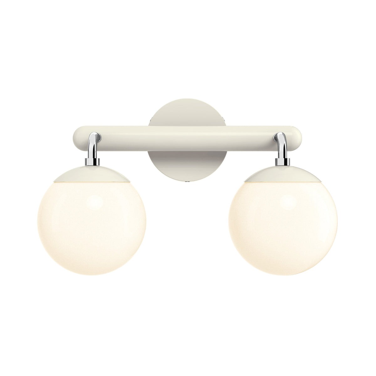 2-Light Globe Vanity Wall Sconce Frosted Opal Glass Bathroom Bedroom