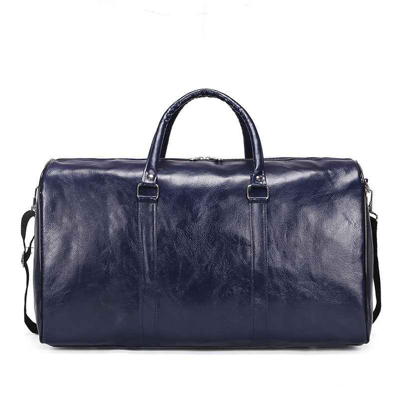 Sac de voyage polochon vintage en cuir marron – Grand sac week-end bandoulière