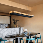 AurumLume Oval Marble LED Pendant Light Luxury Dimmable Dining Room Kitchen Island — 31 to 47 Inch