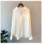 Elegant Silk Blouse - Luxurious Comfort retro Hong Kong style shirt top