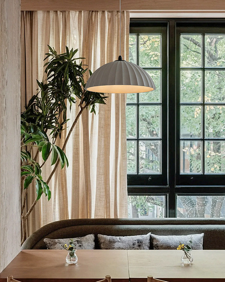 Plaster Dome Pendant Light Handcrafted Warm LED Dining Room Living Room Hallway — 3 Variants