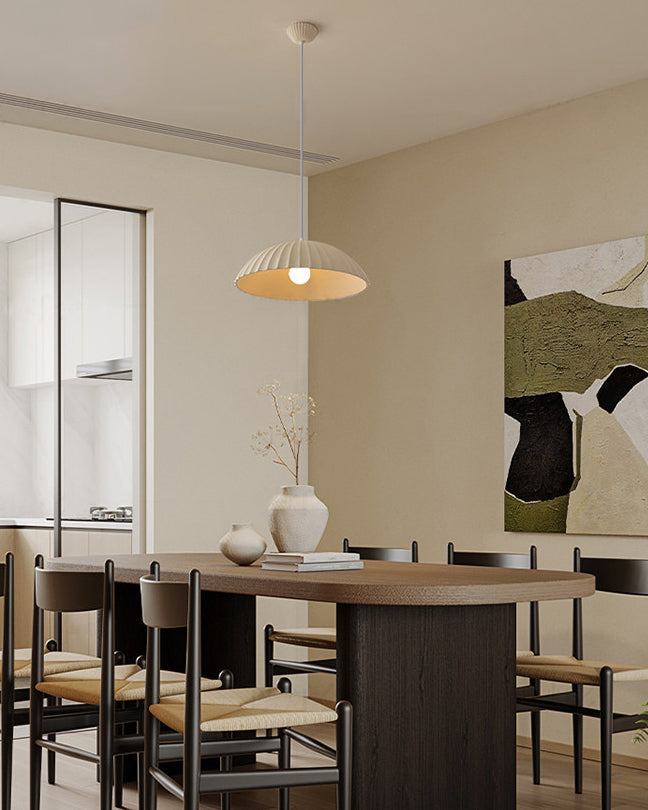 Plaster Dome Pendant Light Handcrafted Warm LED Dining Room Living Room Hallway — 3 Variants