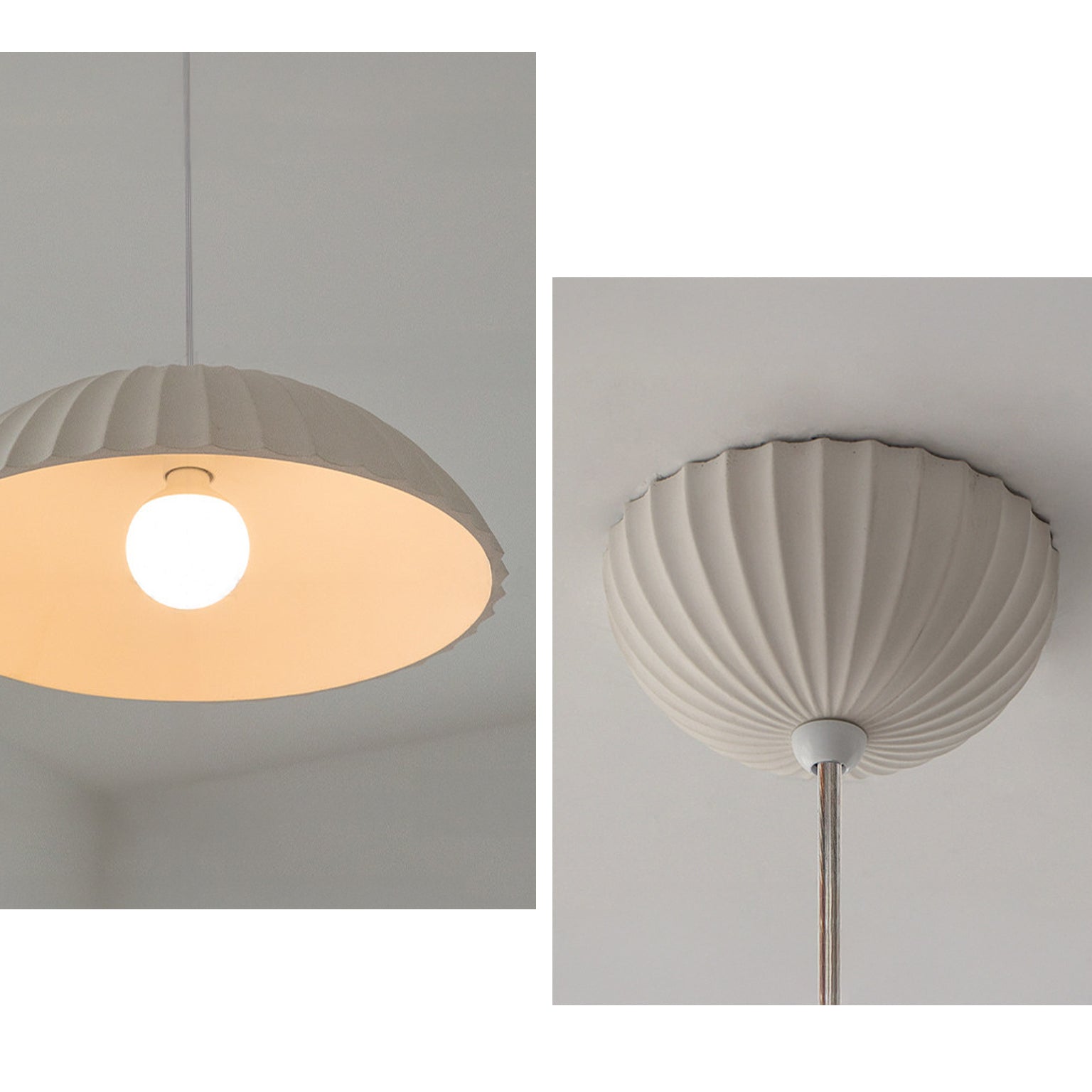 Plaster Dome Pendant Light Handcrafted Warm LED Dining Room Living Room Hallway — 3 Variants