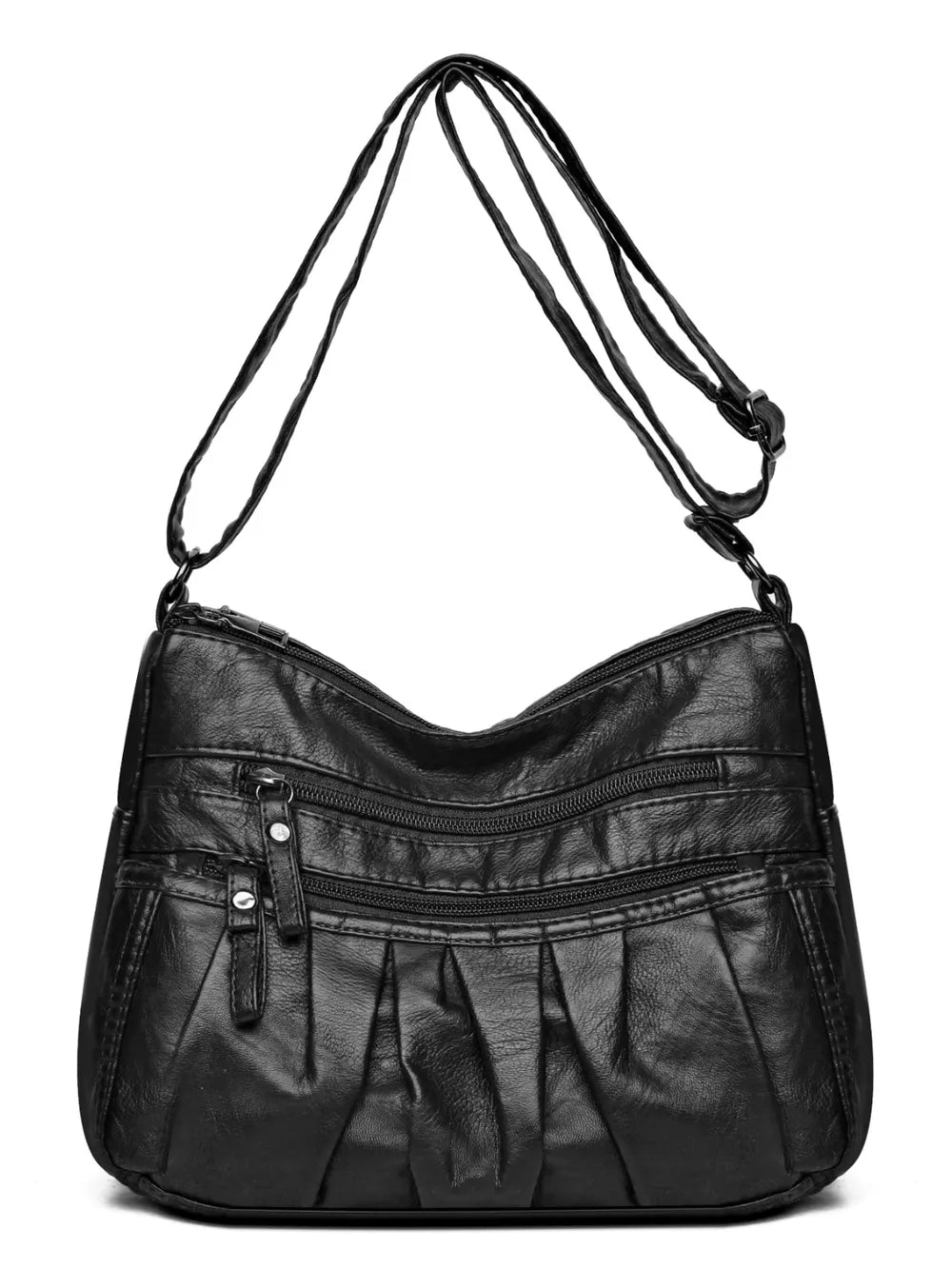 Sac à bandoulière en cuir PU froncé Arelia