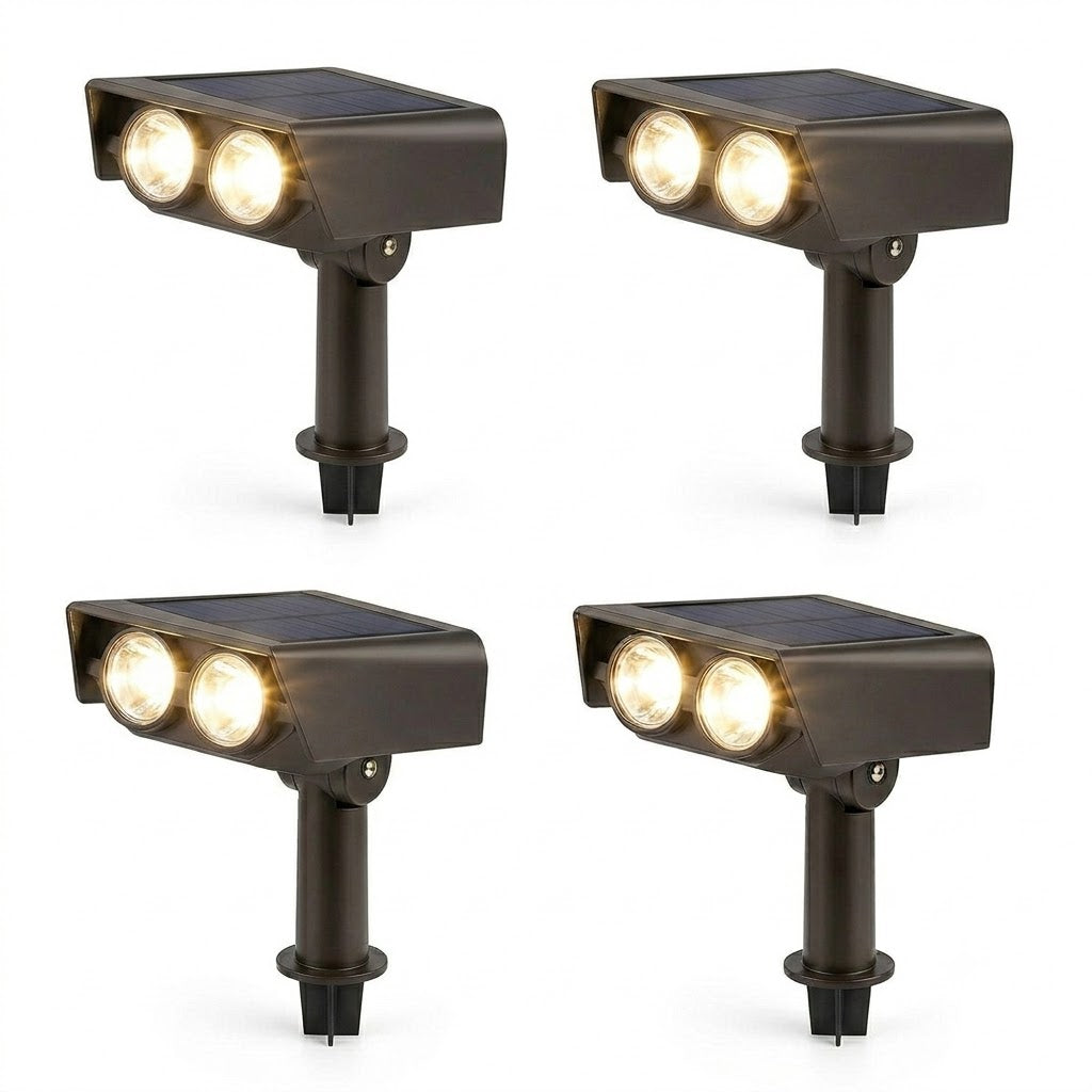 Solar Multi-Zoom Spotlight Waterproof LED Landscape Garden Tree — Warm White & RGB Singles to 4-Pack