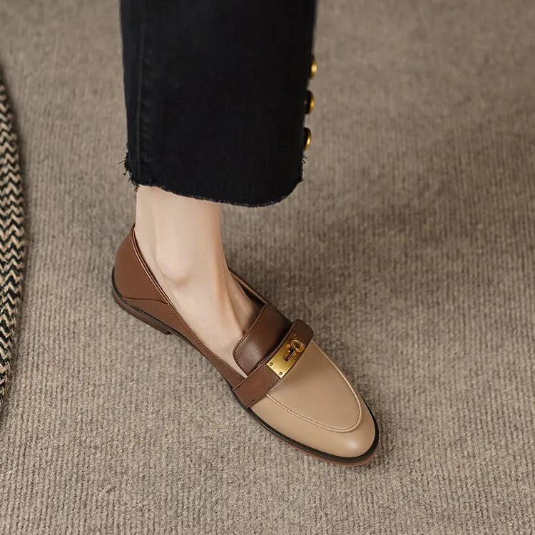 Designer Leather Slip-On Loafers for Women