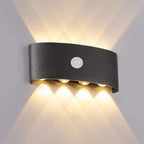 Ray Modern Minimalist Metal LED Wall Lamp with Up and Down Lighting, Black/White