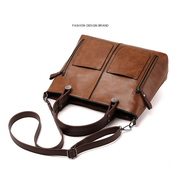 Aurelle Retro Schoudertas met Grote Capaciteit