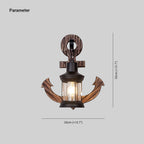 Epoch Anchor Lantern Wall Lamp – Vintage Antique Wooden Bedroom Sconce