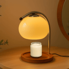 Stained Glass Candle Warmer Lamp Dimmable Aromatherapy LED Table Light Bedside