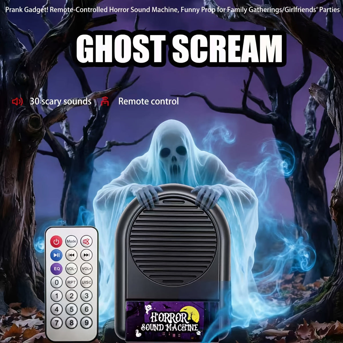 Halloween Terror Sound Effect Generator, Remote Control, 30 Sounds