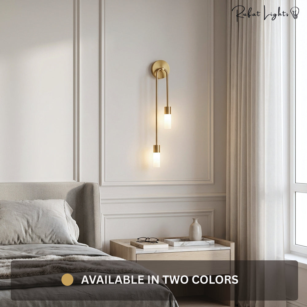 Modern Copper U-Shape LED Wall Lamp Bedroom Living Room Bar — Black Gold Warm Cool