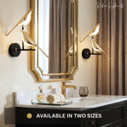 Nordic Magpie Golden Bird Wall Light Art Deco LED Bedroom Living Room — Warm Cool White