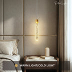 Crystal Radiance LED Bar Pendant Light Bedroom Kitchen Island Hallway — Gold Black Warm Cool