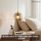 Glass Hanging Cocoon Pendant Light Modern Height Adjustable Dining Room — Transparent Brown Gray