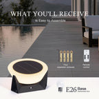 RIRZ HALO Solar Outdoor Floor Lamp LED Warm White Patio Garden Poolside — 18cm 28cm 38cm