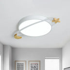 Arisha Modern Round Flush Mount Ceiling Light, Grey/White/Green