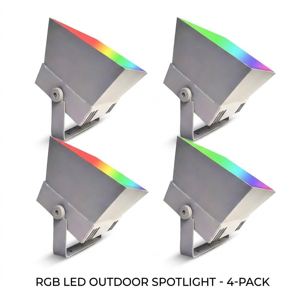Outdoor RGB LED Spot Light 30W Waterproof Hardwired Landscape Tree Lighting — Singles to 8-Pack