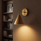 Industrial Metal Tapered LED Wall Sconce Bedroom Living Room Bar — Brass Black Chrome 1 to 2 Head
