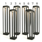 Modern Black Aluminum Solar Pathway Bollard Light IP65 Outdoor Garden Driveway — Singles to 8-Pack