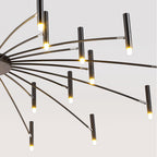 Arisha Modern Blown Linear Metal Multi-heads Chandelier