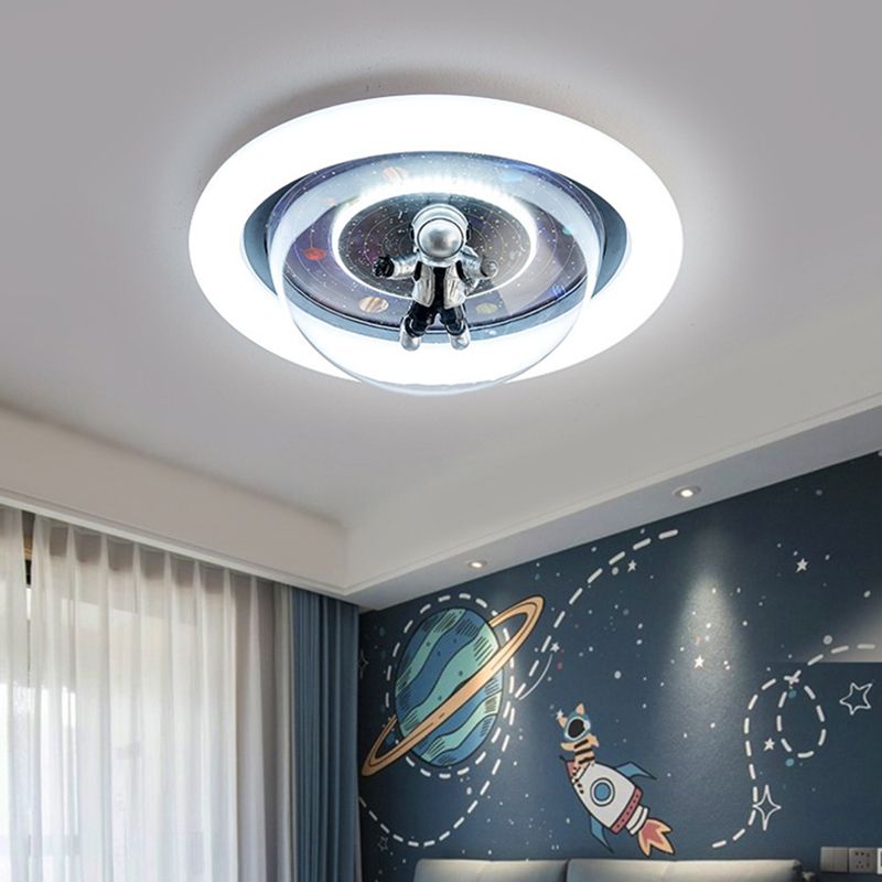Aria Cosmic Astronaut & Galaxy Motif Flush Mount Ceiling Light