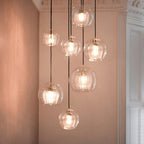 June Glass Globe Pendant Light Clear &Amber