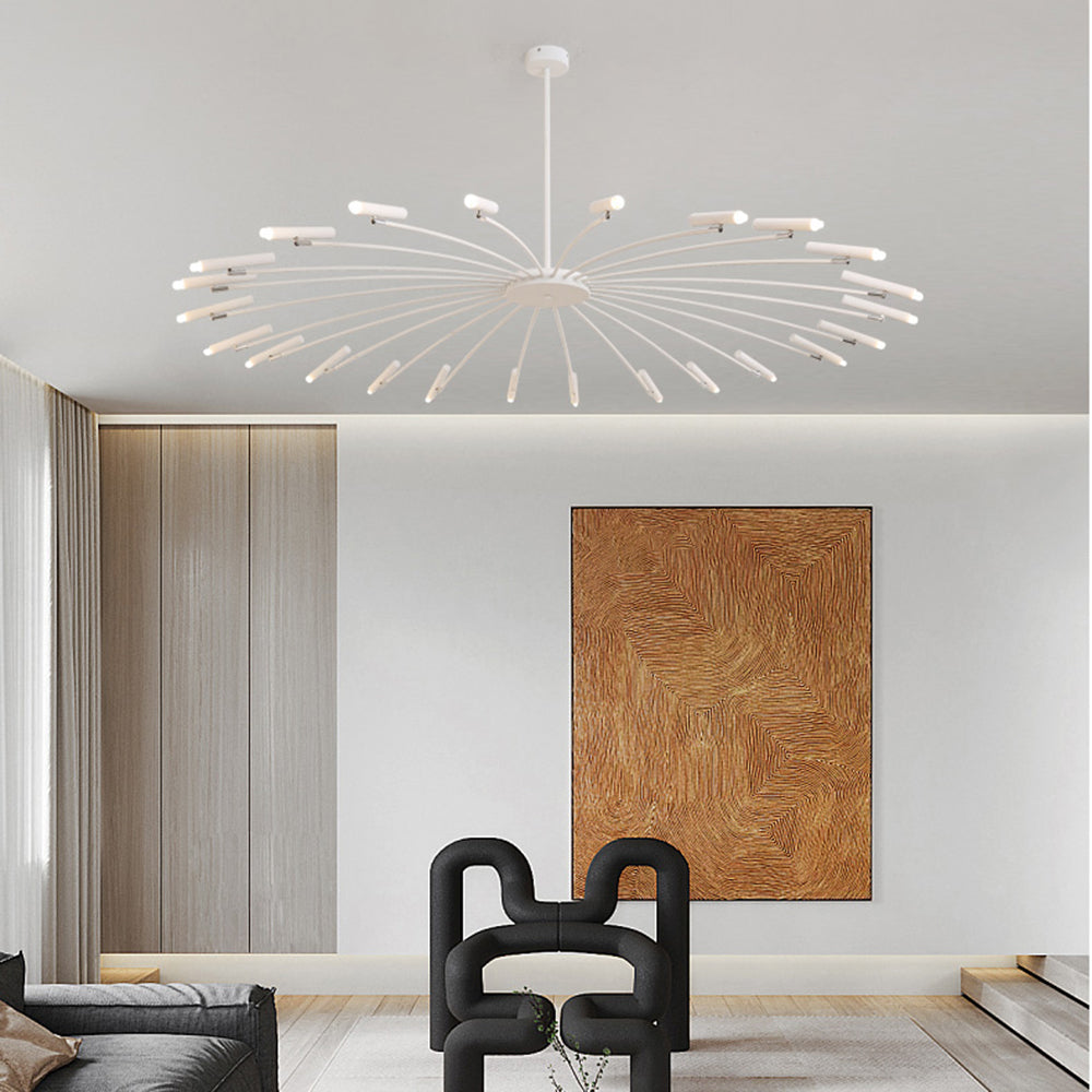 Arisha Modern Blown Linear Metal Multi-heads Chandelier