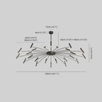 Arisha Modern Blown Linear Metal Multi-heads Chandelier
