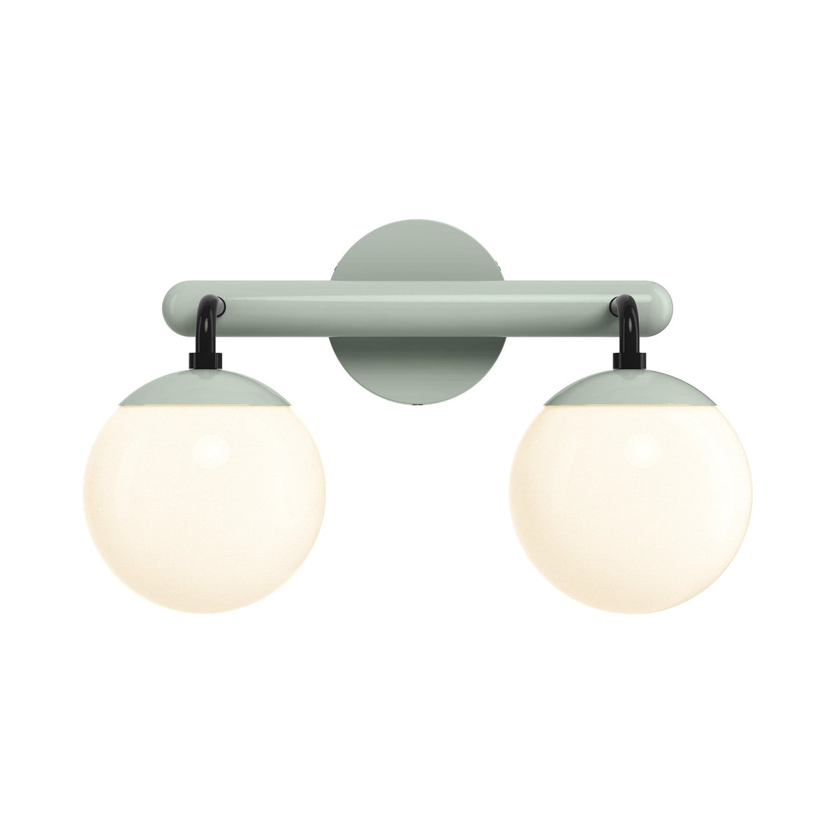 2-Light Globe Vanity Wall Sconce Frosted Opal Glass Bathroom Bedroom