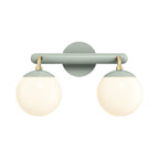 2-Light Globe Vanity Wall Sconce Frosted Opal Glass Bathroom Bedroom