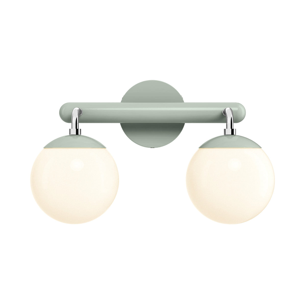 2-Light Globe Vanity Wall Sconce Frosted Opal Glass Bathroom Bedroom