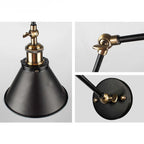 Epoch Retro Wall Lamp with Adjustable Swing Arm – Black & Gold Metal Design