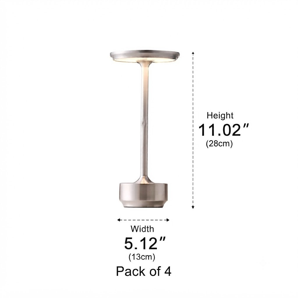 USB Dimmable Dish LED Table Lamp Modern Bedside Dining Home Office — Gold Silver Black Singles & Sets