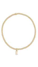 Gold 2mm Letter Charm Bracelet