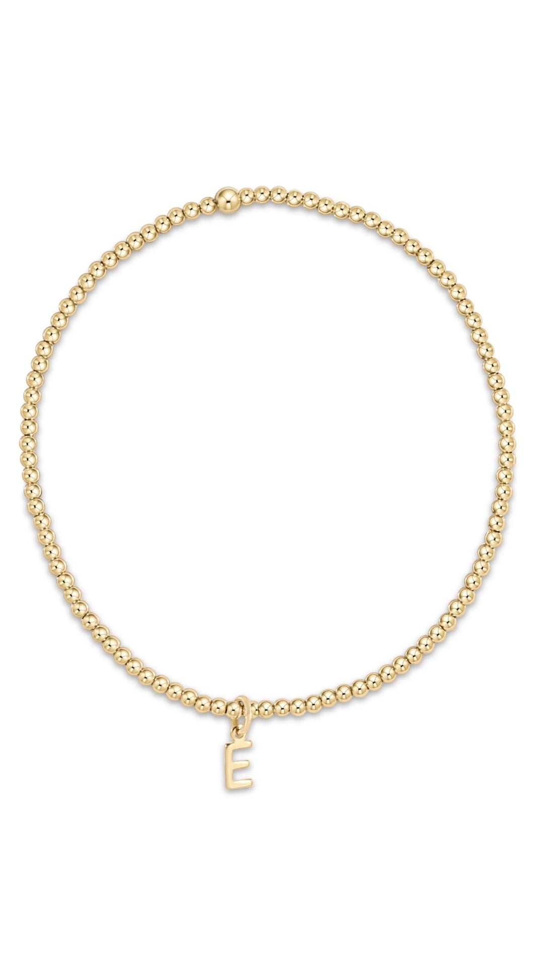 Gold 2mm Letter Charm Bracelet