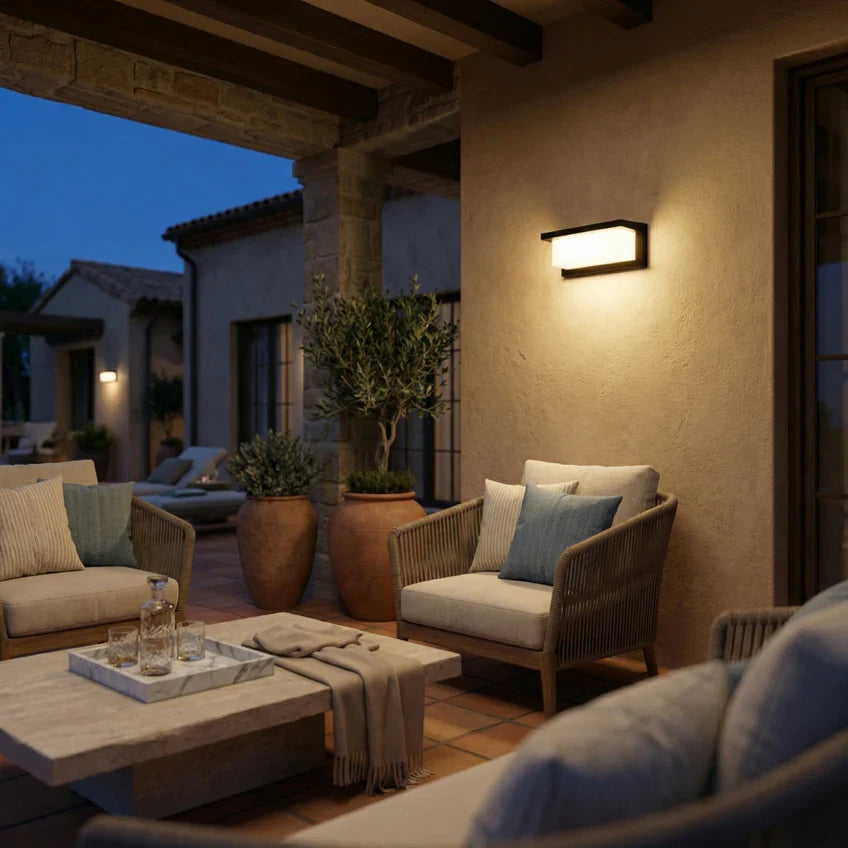 Motion Sensor Outdoor Wall Light Matte Black Waterproof IP66