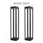 Modern Black Aluminum Solar Pathway Bollard Light IP65 Outdoor Garden Driveway — Singles to 8-Pack