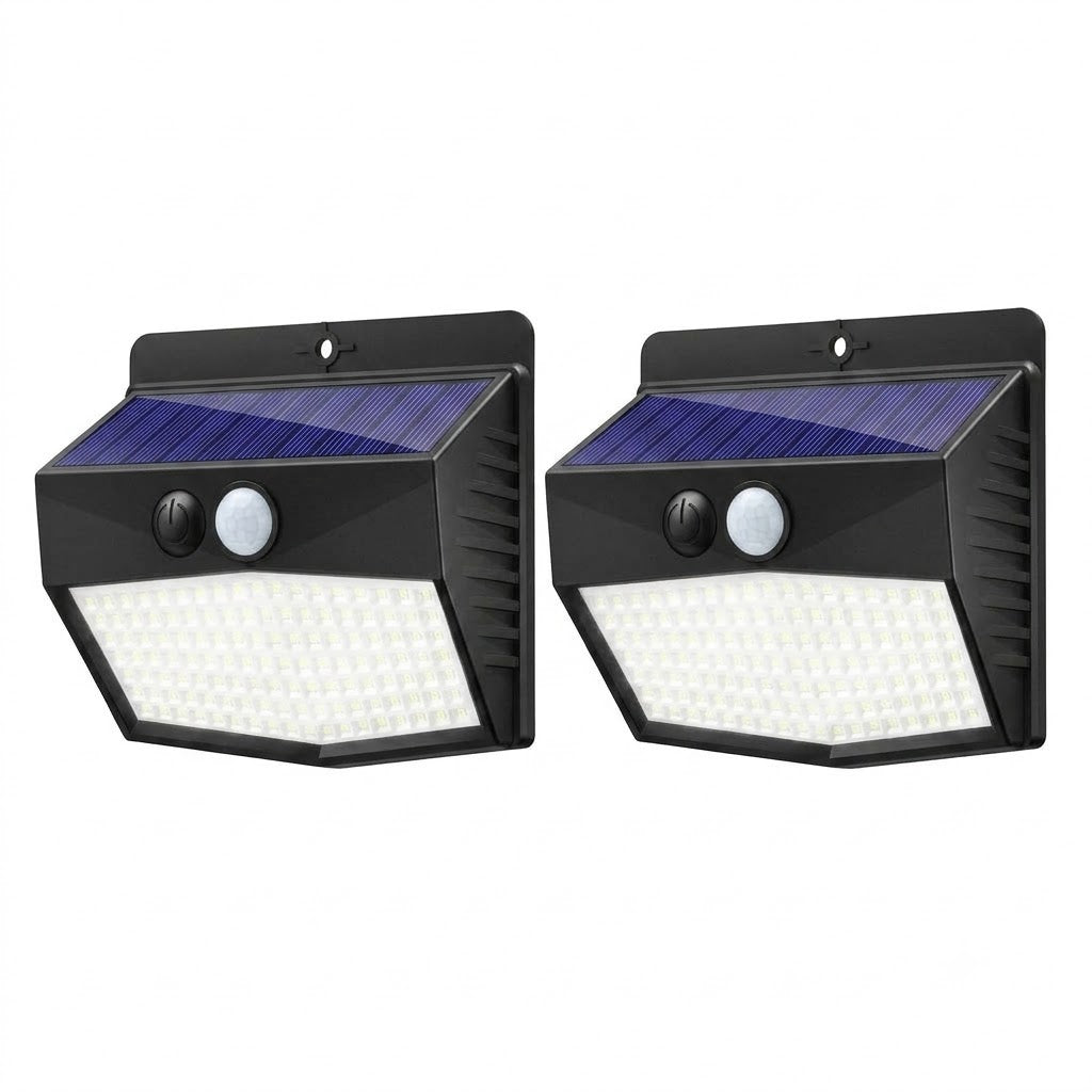 Solar Wall Mount Security Light Motion Sensor 3 Modes IP65 Outdoor — 2, 4, 6 & 8-Pack